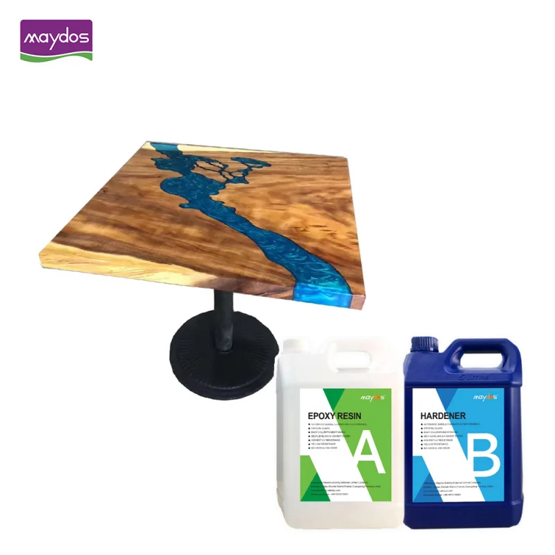 custom.Modern Industrial Solid Wood Coffee Dining Table with Epoxy Resin Coating Furniture Paint & Trowel Applicati