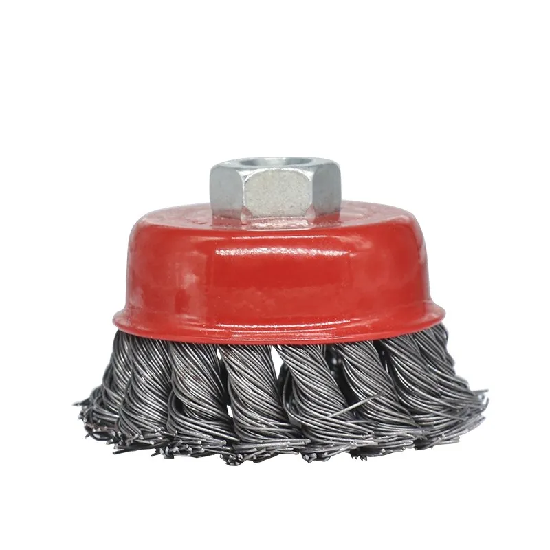 M10 M14 Screw Twist Knot 2.5-6 Inch Wire Wheel Cup Brush for Angle Grinder Metal Polishing Cleaning Rust Removing Abrasive Tools