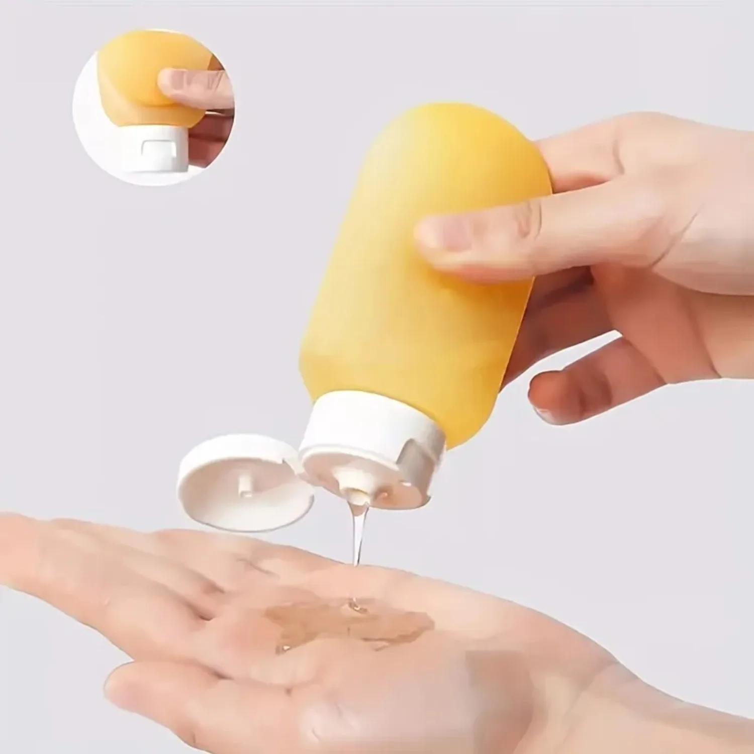 4 قطعة مجموعة زجاجات السفر زجاجة إعادة الملء حاويات مستحضرات التجميل 60 مللي كريم غسول الشامبو السفر موزع ضغط أنبوب ماكياج