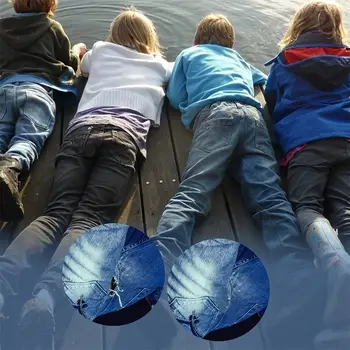 3卷牛仔布熨燙貼片,8 x 50厘米,衣物修補貼片,兒童成人通用自黏熨燙貼片(深藍色) 10 最佳銷售 牛仔褲補丁 - №1