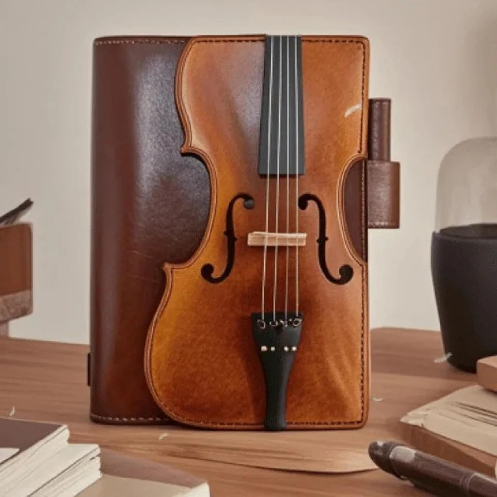 Vintage Violin Leather mple Fashionable Handmade Diary PU Leather Instrument Leather and Muc Gift Mucians