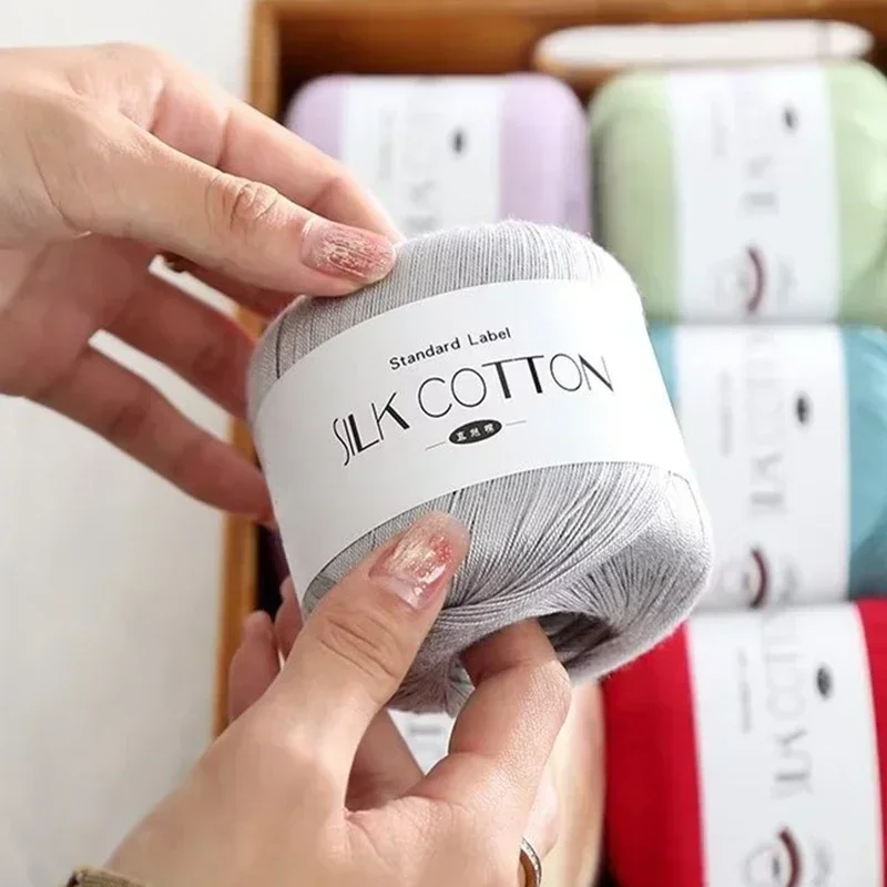 50 g/pc renda de seda algodão leite crochê fio bebê mão-malha quente macio tricô fio para mão tricô suprimentos ponto cruz