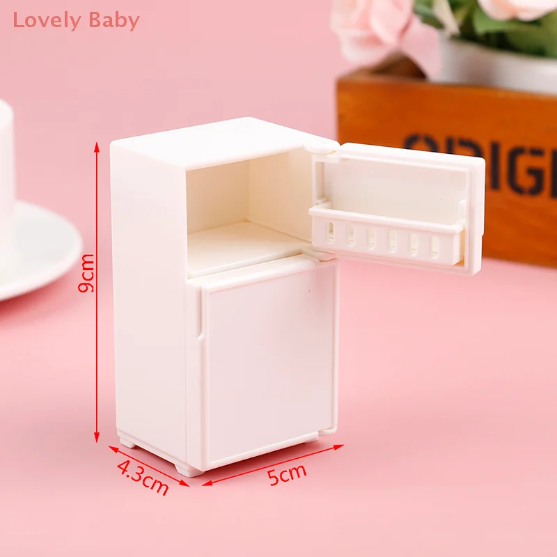 【BBS-7】Dollhouse Miniature Bench Refrigerator Toys Kitchen Home Furniture Decoration