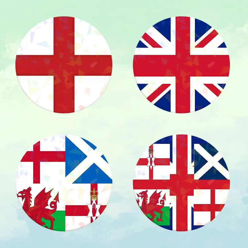 Rotes Kreuz UK England Flagge Anstecknadeln Rucksack Kleidung Schmuck Accessoires Cartoon Runde Brosche Buttonbadge Fans Sammlung Geschenke