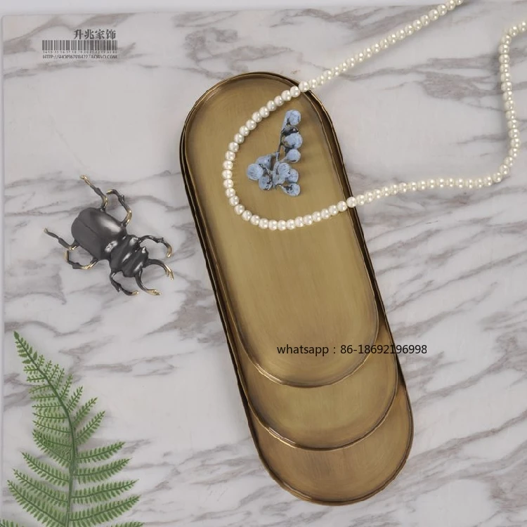 Foreign Brass European Nordic Ins Style Tray Personalized Creative Household Basin Desktop Jewelry Storage Tray Decoration