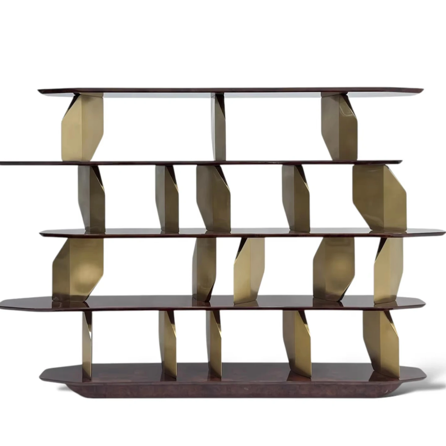Italian designer high-end bookshelf light luxury style solid wood painted bookcase
