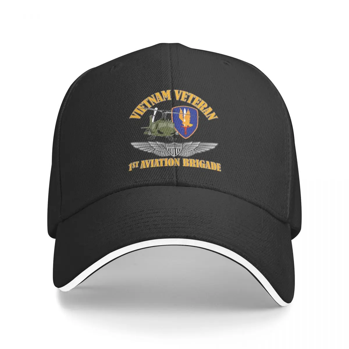 

1st Avn Bde Vietnam with Aviator Wings Baseball Cap Beach Golf Cap Ladies Men's