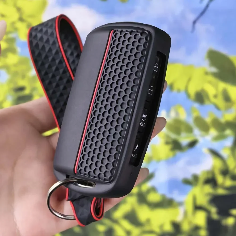 Comfort Grip Textured Silicone Key Fob Sleeve With Keychain Chain For Mazda 3 Alexa CX30 CX‑4 CX5 CX‑8 CX‑9 Auto Accessory