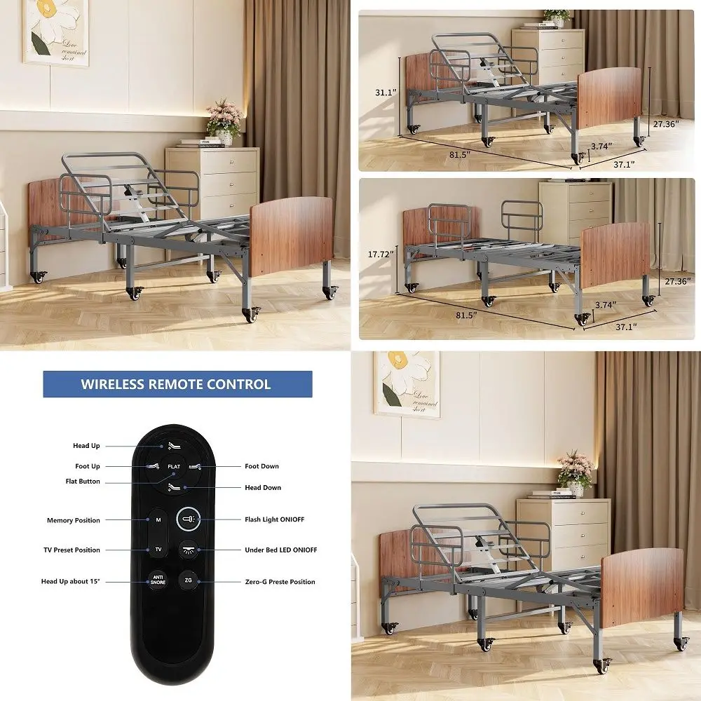 

Home Serenity Twin XL Adjustable Bed Frame with Wireless Remote Ergonomic Head and Foot Incline Electric Bed Frame Easy Assembl