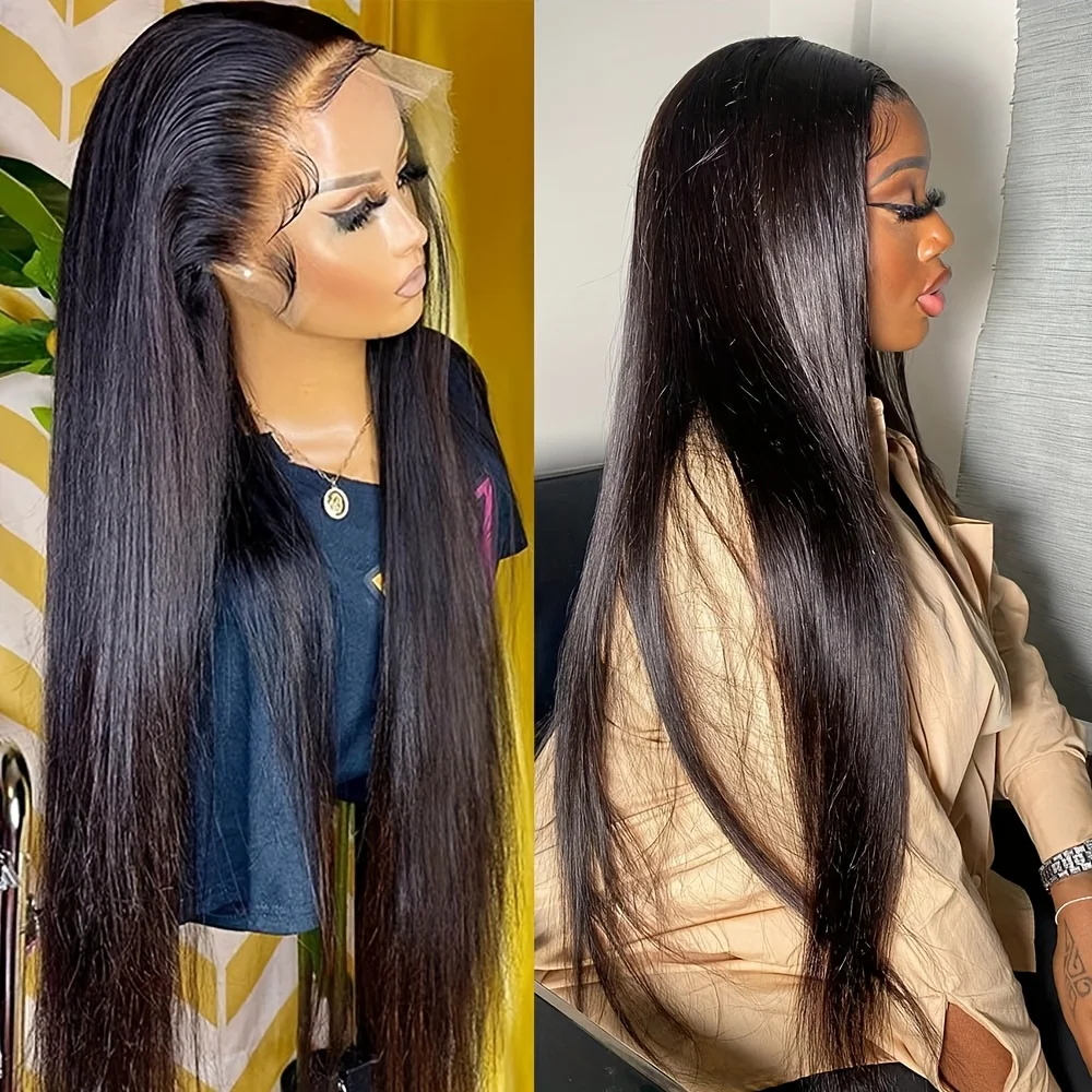 شعر مستعار بدانتيل بدون صمغ عالي الدقة 13 × 4 - شعر بشري مستقيم مقطوع مسبقًا مسبقًا - بدون غراء 3 ثوانٍ للارتداء #3