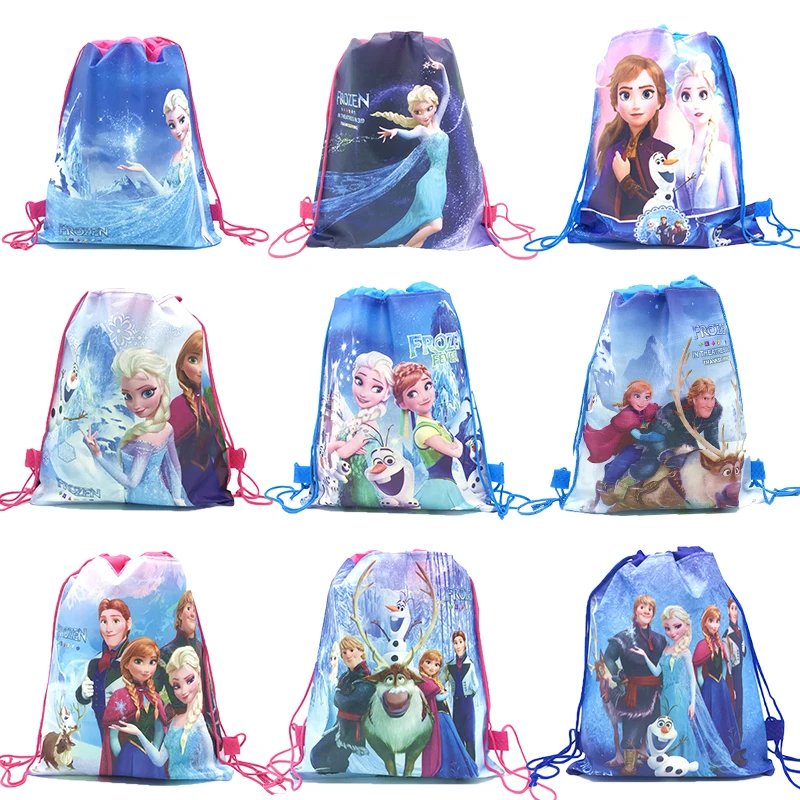 1PC Disney Frozen Birthday Party Decoration sacchetti regalo coulisse School String Bags zaino forniture per feste di compleanno per bambini