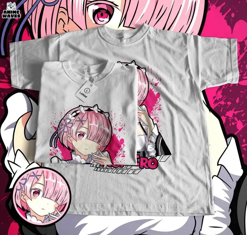 Fantasy Maid Anime Unisex T-shirt - Japanese Manga Style, 2010s Era Apparel, Isekai Theme, Otaku Gift, Classic Anime Fashion, Ka