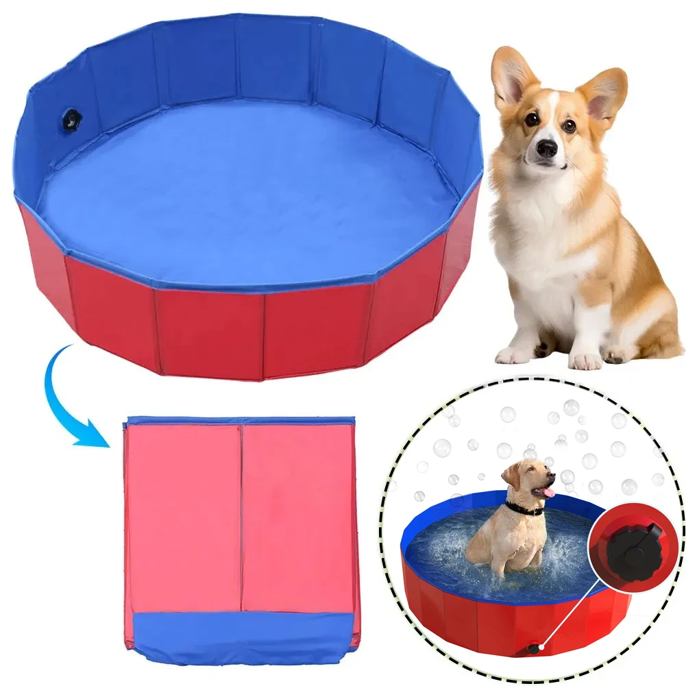 

Foldable Dog Pool Kids Ball Pool Indoor Outdoor Summer Cool Bathing Wash Tub Portable Pet Bathing Tubs