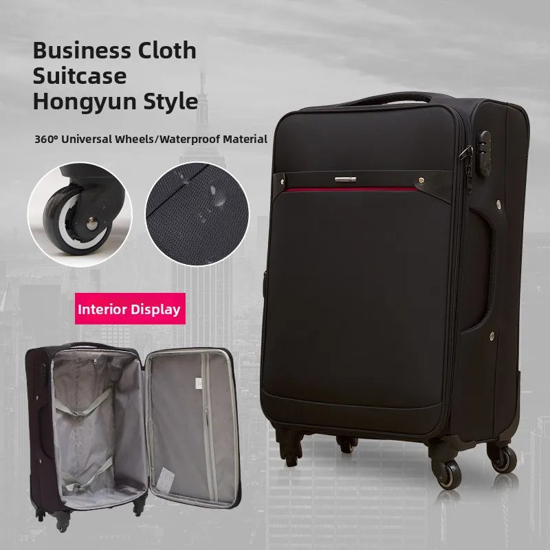 

Busin Ox Cloth Lage Suitcase for Men And Women with Combination Lo Travel Carry-On Bag Polyester Inner Material