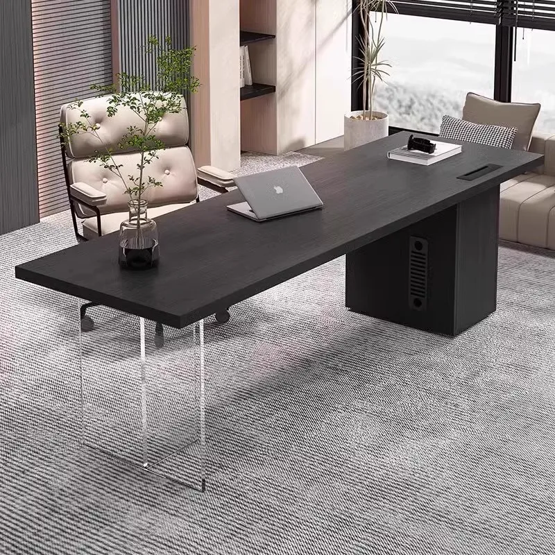 Acrylic solid wood desk large board simple modern home desk study table boss table computer table workbench