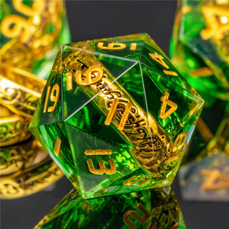 

OUKELANWO Lort Dungeon и набор костей дракона DND, красное кольцо с острыми краями из смолы, кости D & D для ролевых игр, D20 D12 D10 D8 D6 D4