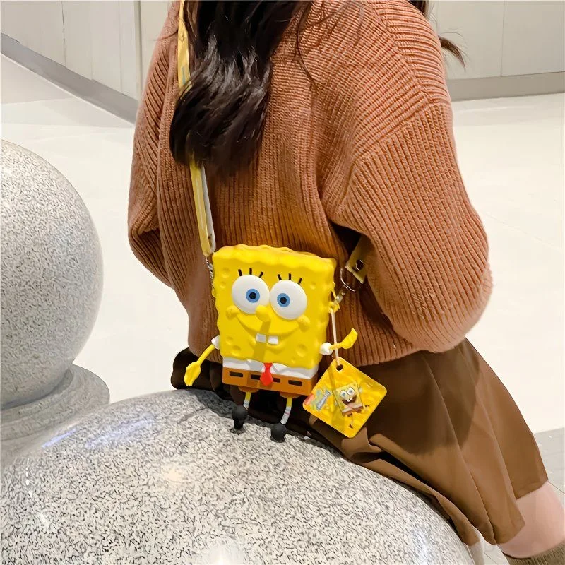 Mochilas originales de dibujos animados de Bob Esponja, bolsos de hombro para niños