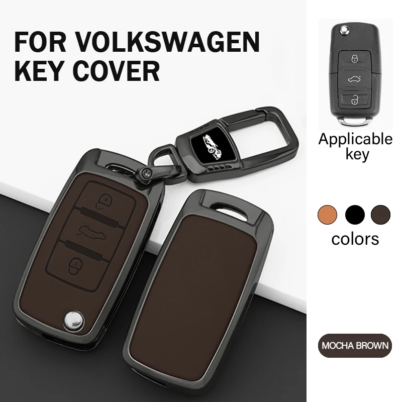 Para Volkswagen Golf Jetta Polo Beetle Caddy Eos Scirocco Touran, accesorios metálicos para coche, funda protectora para llave de coche, funda llave, carcasa