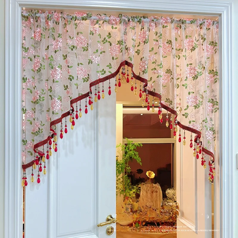 

Original High-End Aosphere Sensation f-Length Lace Embroidery Door Curtain No-Punching Bedroom Partition Curtain