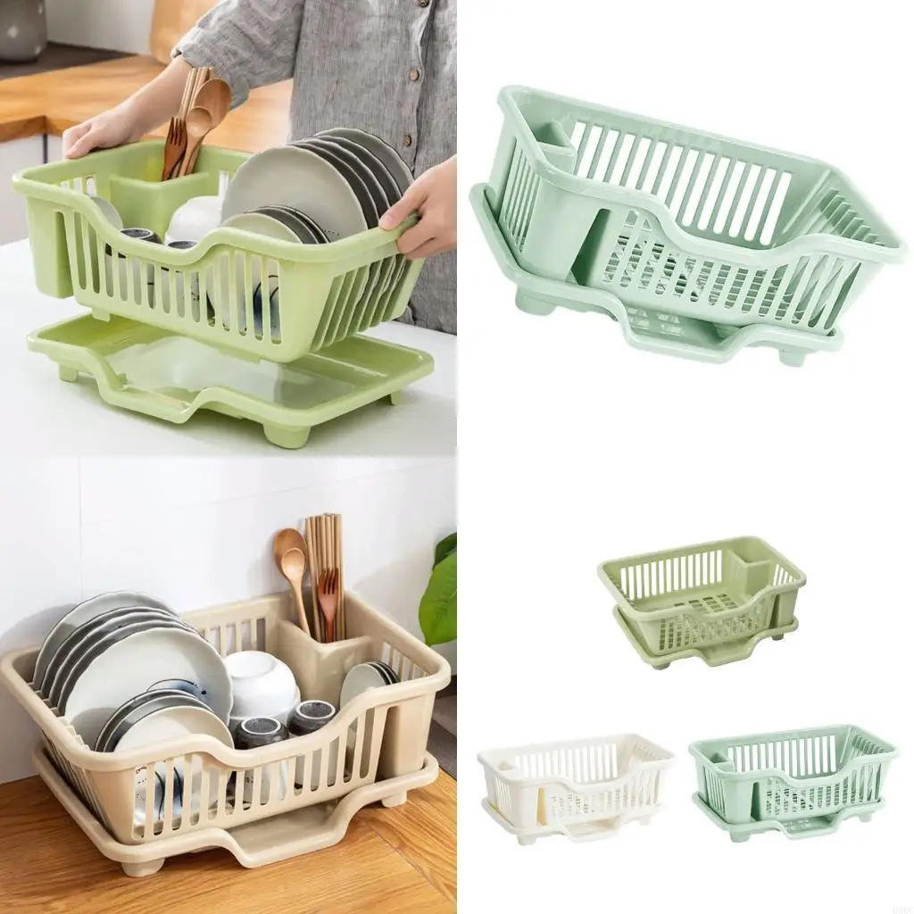 Upgrades Thickened Plastic Bowls Drying Rack for Campers with Removable Water Collector & Not Slip Feet for Plates Bowls New
