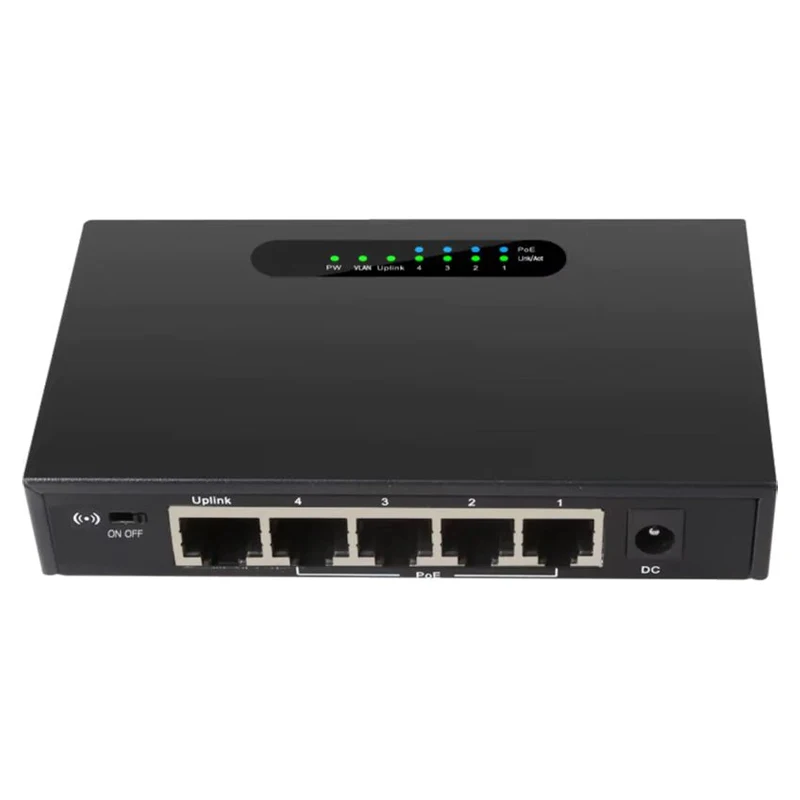 Imagem -03 - Conexão Poe Switch para Rede Doméstica ou de Escritório Portas Conexão de Mesa Câmeras ip Telefones Fácil de Instalar 10 Mbps 100 Mbps 1000mbps