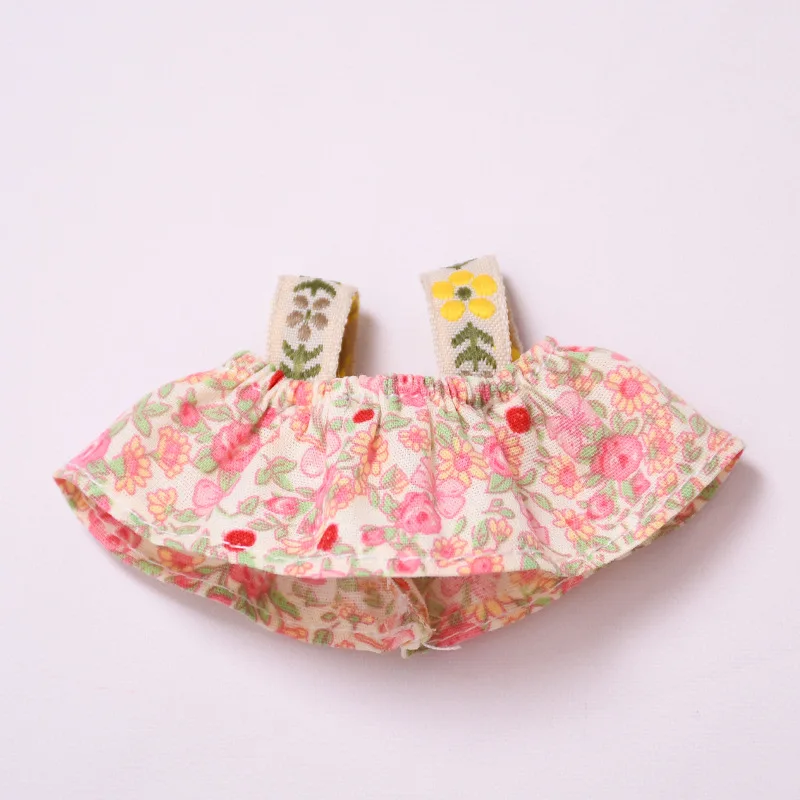 

10cm Labubu Doll Clothes 4th Gen 4.0 Mini Floral Suspender Skirt Perfect For Holiday Parties An Exquisite Small Gift