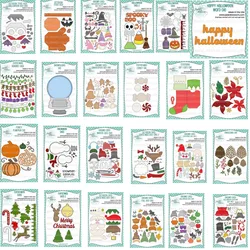 2023 Christmas Halloween Gnome Metal Cutting Dies DIY Scrapbooking Album Stamp Make Paper Greeting Card Embossing New Arrival