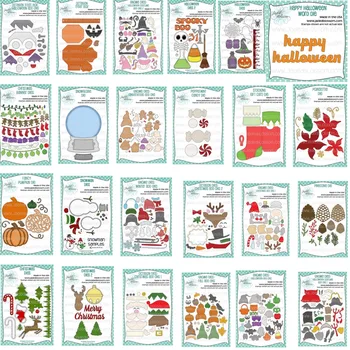 2023 크리스마스 할로윈 그놈 금속 절단 다이, DIY 스크랩북 앨범 스탬프 만들기, 종이 인사 카드 엠보싱, 신상