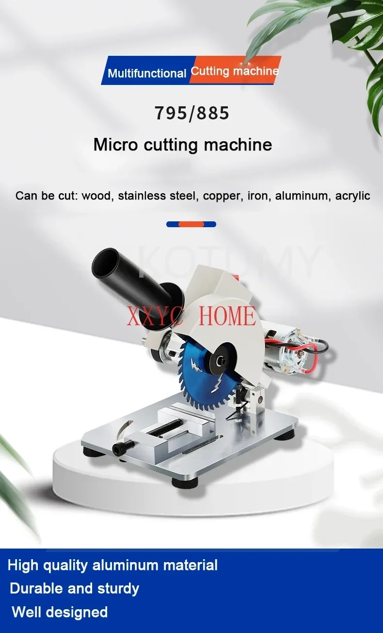 Aluminum Alloy Table Saw DIY Woodworking Machine Portable Mini Table Saw Metal Wood Plastic Cutting Machine