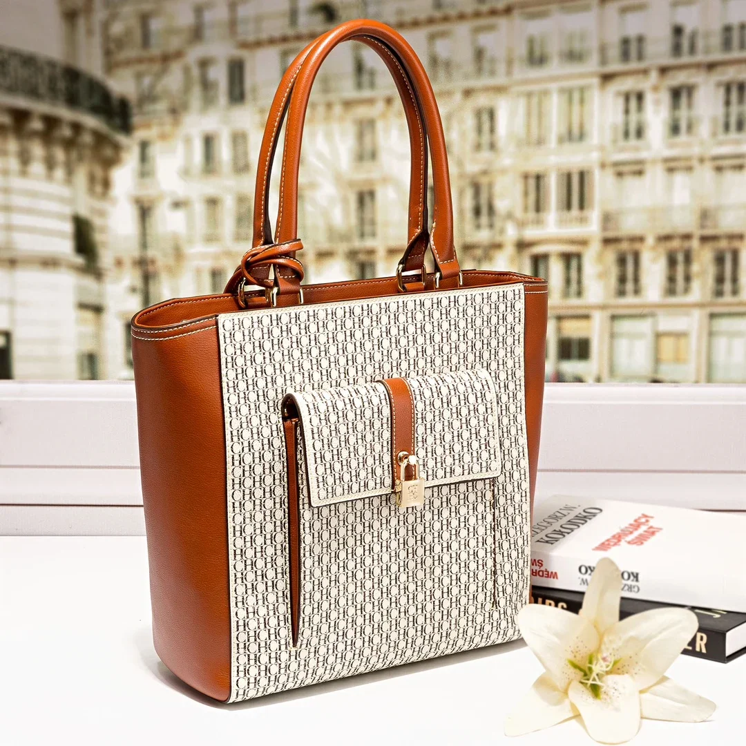 CH Luggage Niche Design PVC Material Hanging Accessory Women Large Capacity Hand Briefcase Business Style