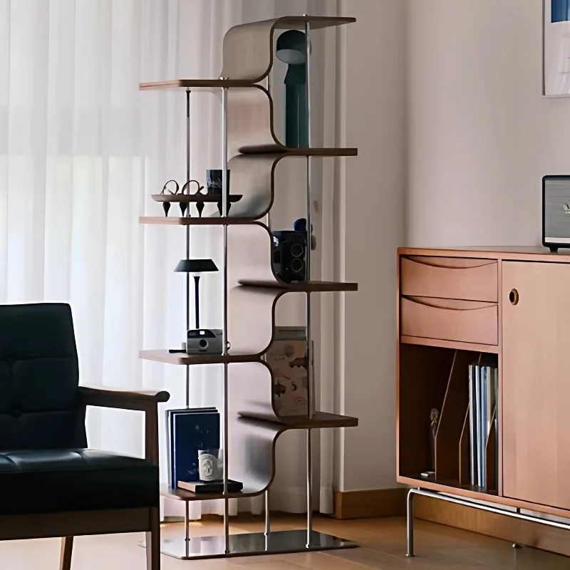 newspaper Medieval simple Bauhaus floor shelf Living room corner storage Light luxury magazine