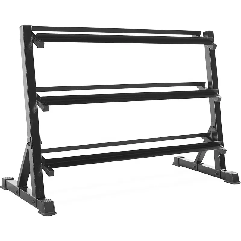 Black Dumbbell Storage Rack Matched for Hex Dumbbell Placement Gym Fitness Equipment Heavy Duty Steel