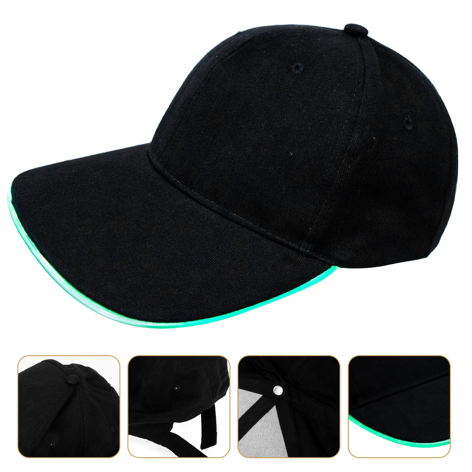 1 مجموعة LED قبعة بيسبول تضيء بلغت ذروتها قبعة القطن قابل للتعديل قابلة للشحن ليلة الجري متوهجة قبعة النشاط الليلي في الهواء الطلق #4