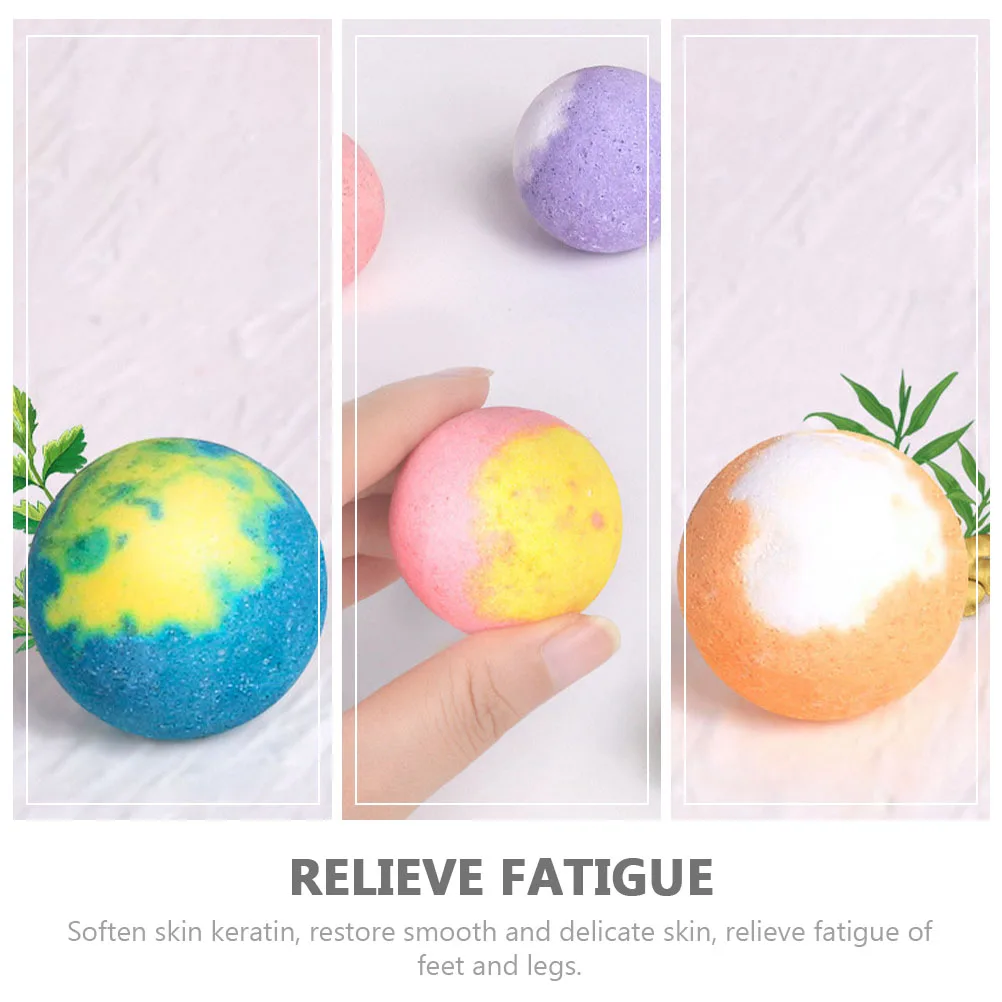 

6 шт., бомбочки для соленой ванны, круглые бомбочки для купания, шарики для купания для ухода за ногами, успокаивающие соляные шарики для ванны, спа-уход за ногами, подарок