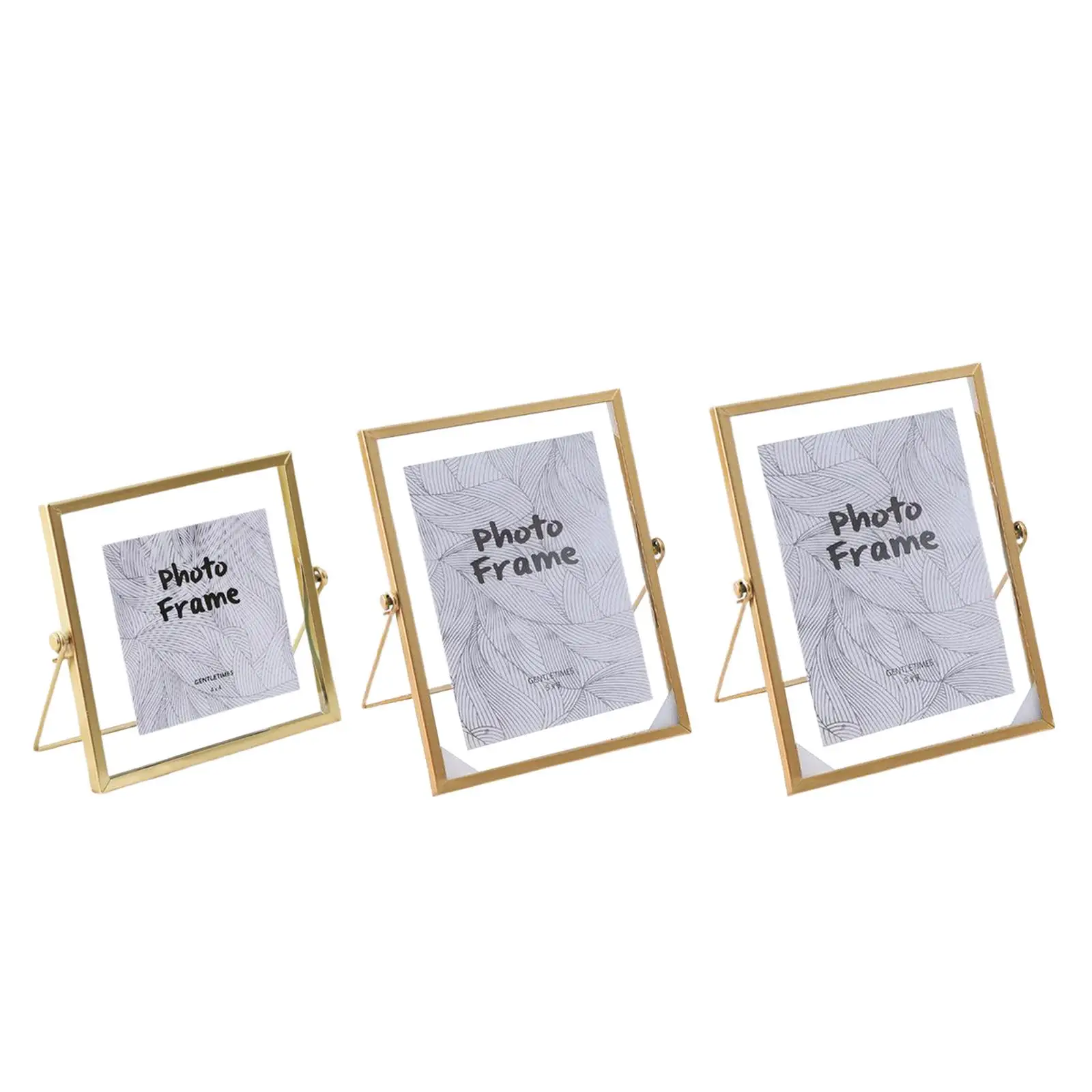 4inch 6inch 7inch Dried Flower Decorative Glass Photo Display, Metal Frame