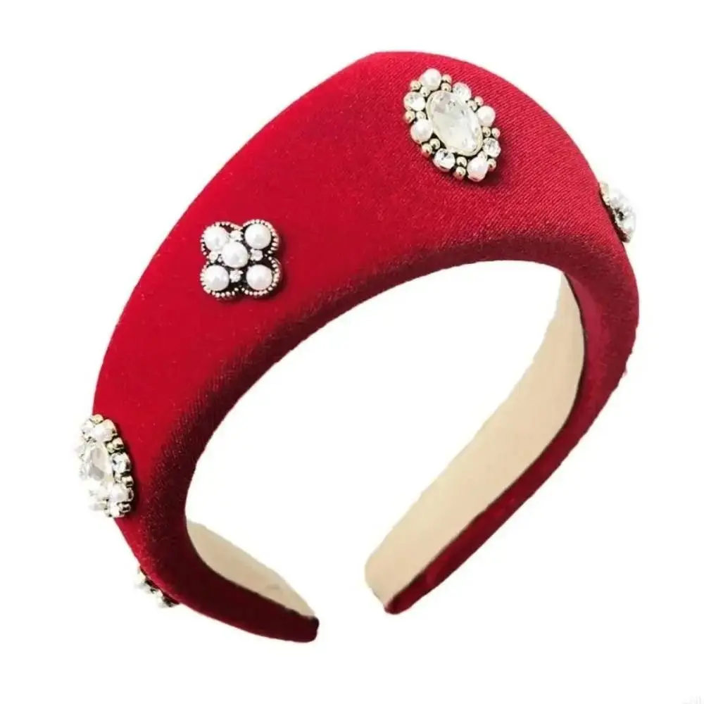 Bandeau triangulaire en velours élégant, couronne baroque britannique, serre-tête, style européen américain, bord large, accessoires de cheveux vintage