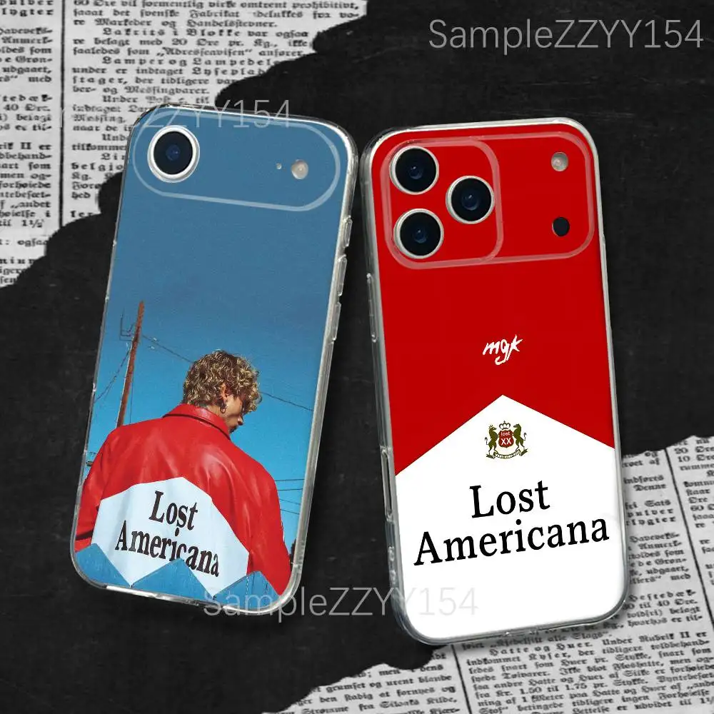 

M-MGK LOST AMERICANA Phone Case For iPhone 17,16,15,14,13,12,11 Pro,Max,Plus,X,XS,XR,SE4,E Mini Transparent Soft Cover