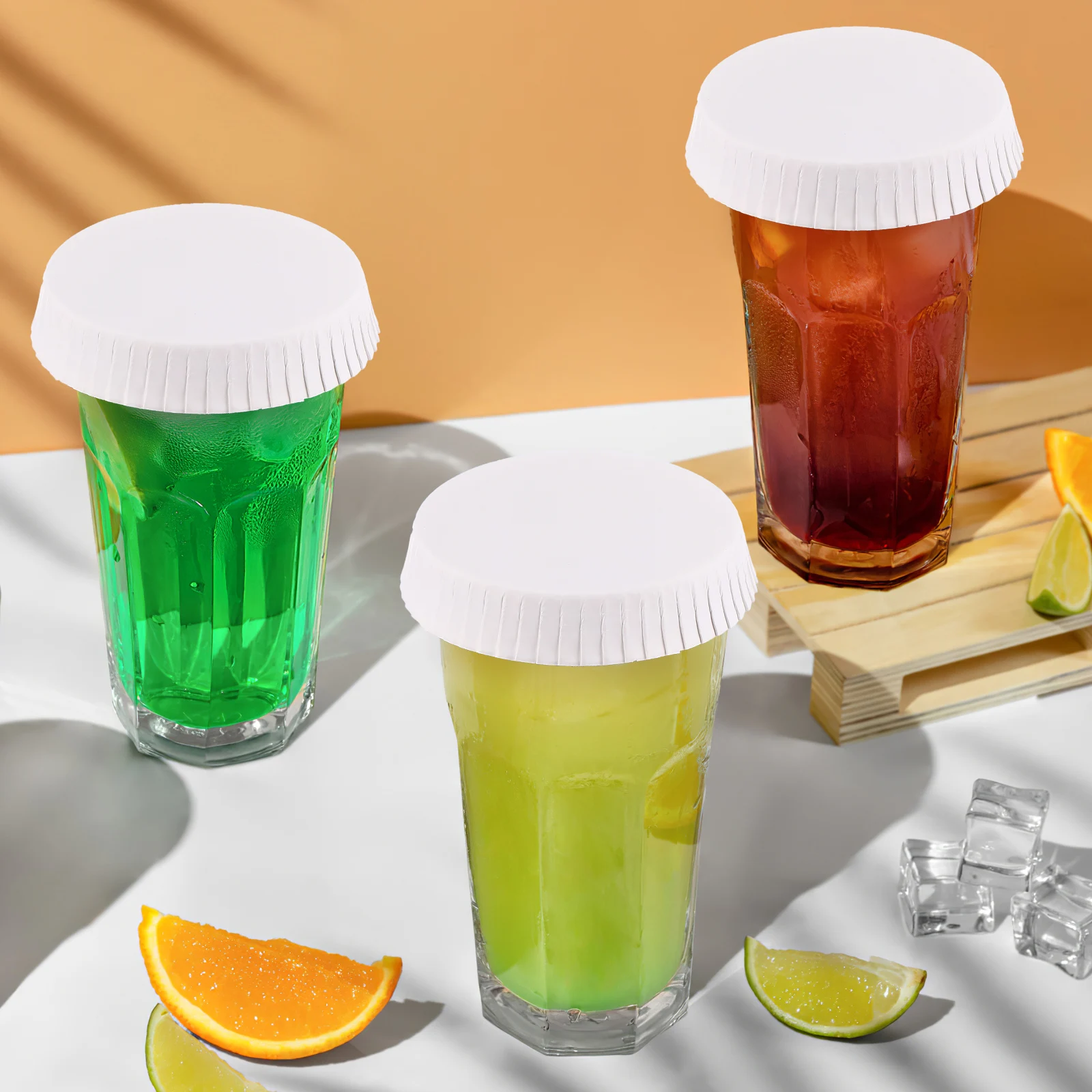 

100pcs Disposable Paper Cup Lids Splash Proof For Coffee Tea Smoothie Hot Chocolate Latte Espresso Drink Cover Kitchen Bar