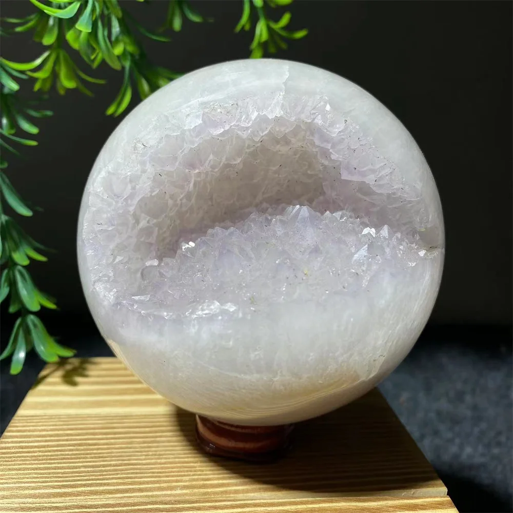 Agate Geode Ball Natural Druzy Crystal Stone Sphere Feng Shui Healing  Wicca Witchcraft Ornament For Home Decoration