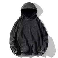Men Washed Pure Cotton To Do Old Hoodie Men's Instagram Fashion Brand Retro Spring and Autumn European and American Coat