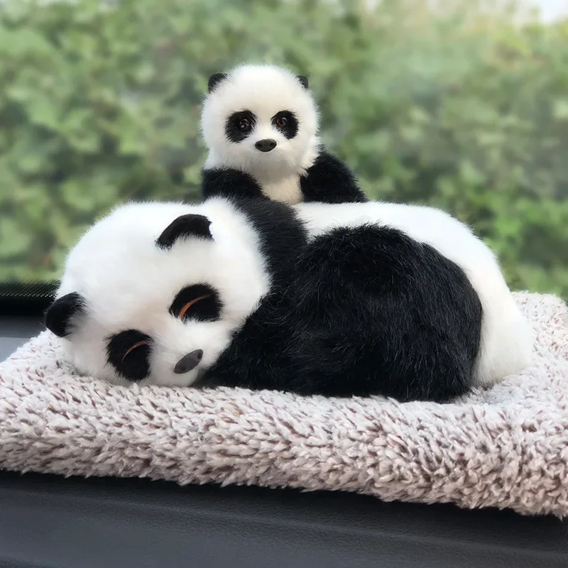 Fluffy Dog Plush Car Dashboard Ornament Formaldehyde Removal Air Purifying Simulation Sleeping Auto Interior Decor Gift  Women
