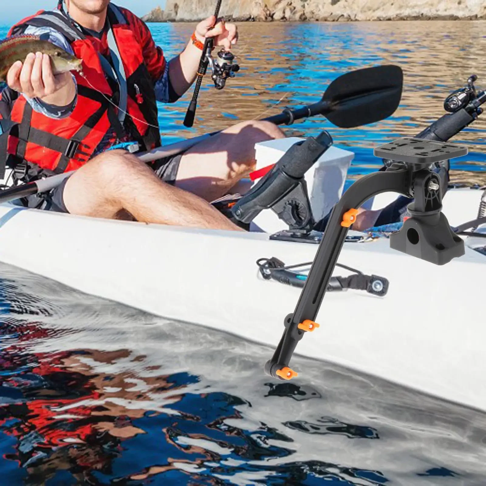 

Fish Finder Mount Transducer Mounting Arm Mounting Plate Ball Base Ball Mount Bracket Kayak Yacht Canoe Boat Accessories