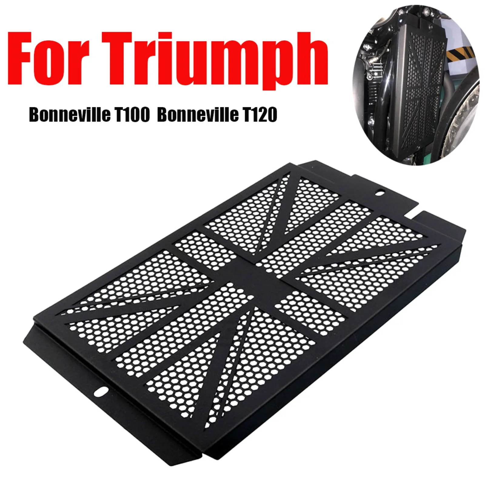 Black Water Cooling Radiator Guard Grill Cover Protector Fit For Triumph Street Twin T120 T100