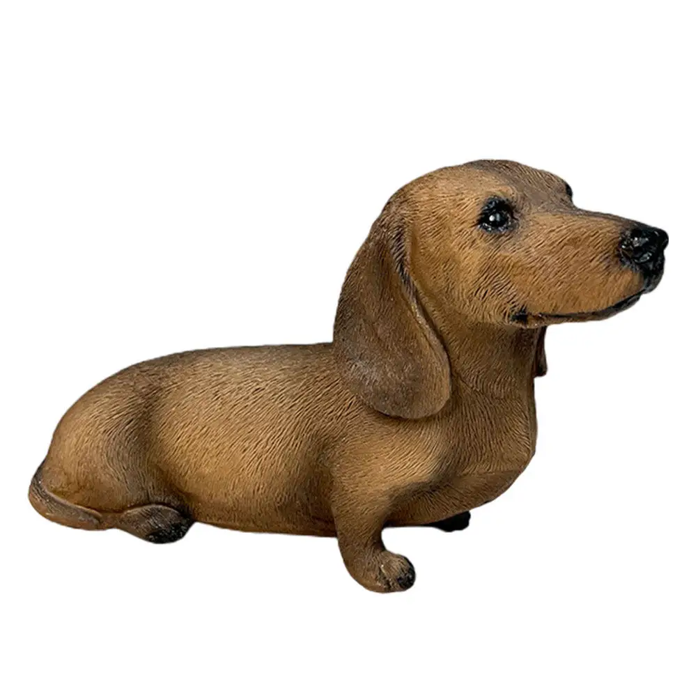 Exquisite Detail Mini Dachshund Resin Statue Versatile Playful Decor Desktop Tabletop Garden Ornament Housewarming