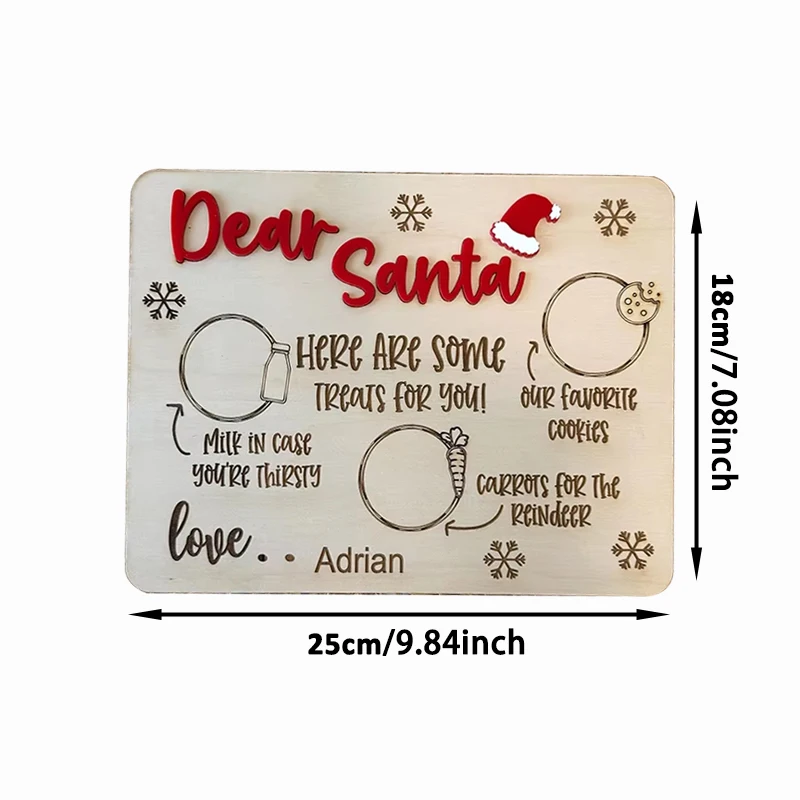 شخصية عشية عيد الميلاد سانتا كلوز صينية الوجبات الخفيفة كوكيز عيد الميلاد وصينية الحليب لوحة خشبية عشية عيد الميلاد هدية الأسرة