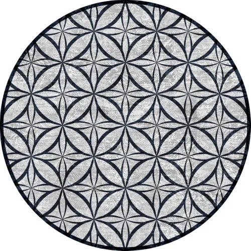 Ardizayn Cosmo - Blue, 100x100 cm. Anti-Slip, Not Peel Leather Outsole Round Bath Mat, Rug