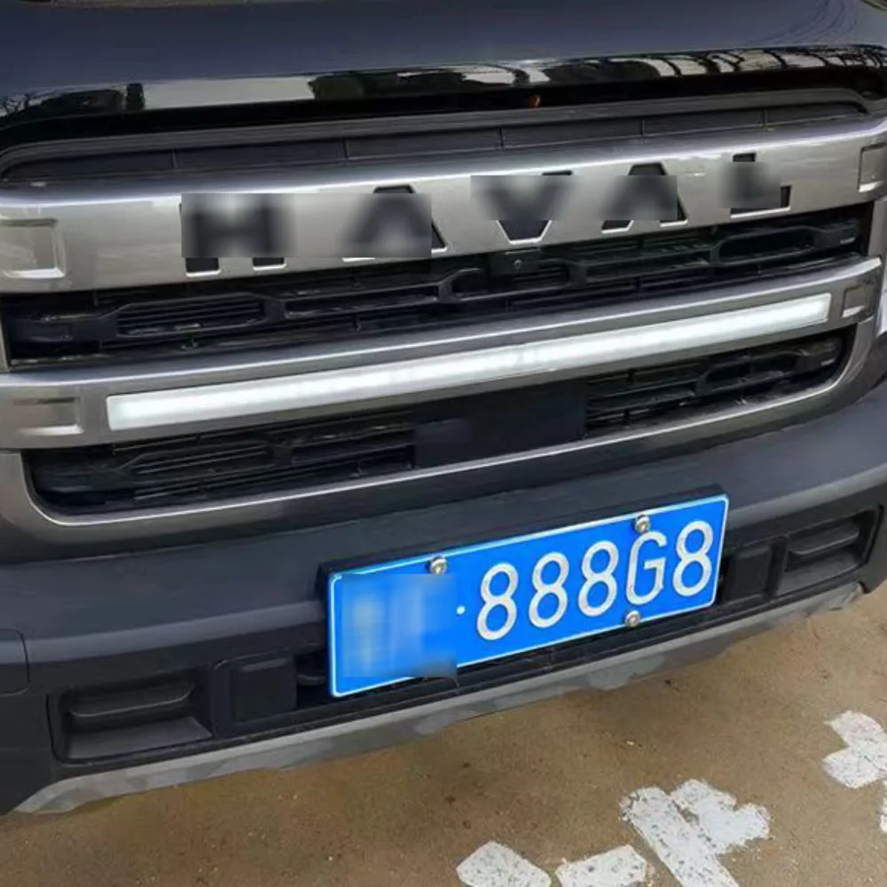 For Great Wall Haval DARGO 2024 Middle net light Through-type center light LED Light Headlight cover frame Grille trim