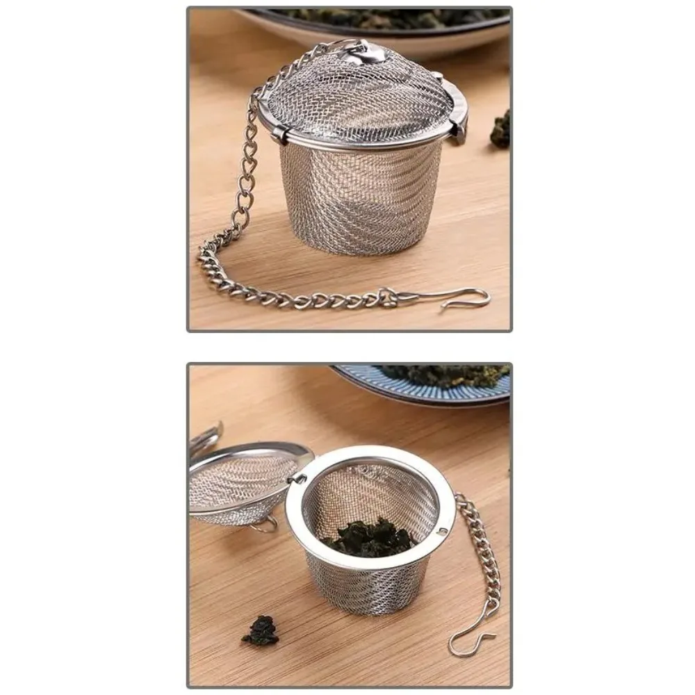 Colador de Especias para Té, Bola de Malla para Hierbas, Bola de Acero Inoxidable para Tetera, Filtro de Té Reutilizable con Cierre, Diámetro 4.5cm