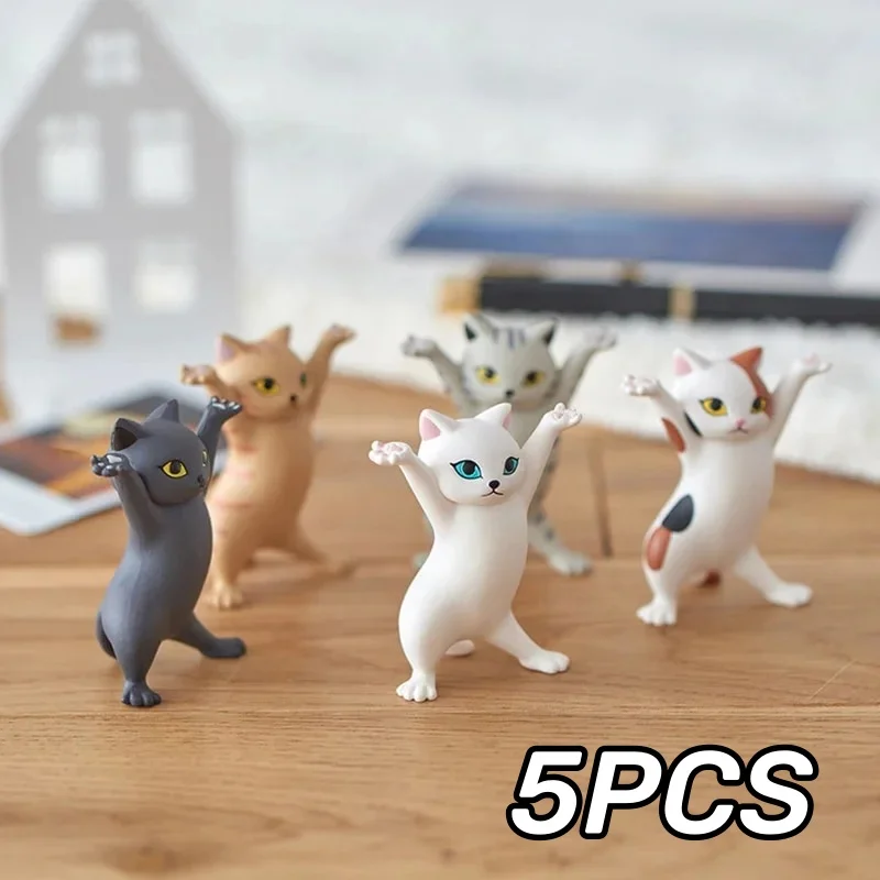 Kids Dancing Cat Figure Toys Cartoon Cat Model Cute Pen Earphone Holder Funny Doll Ornaments Plastic Children Practical Jokes