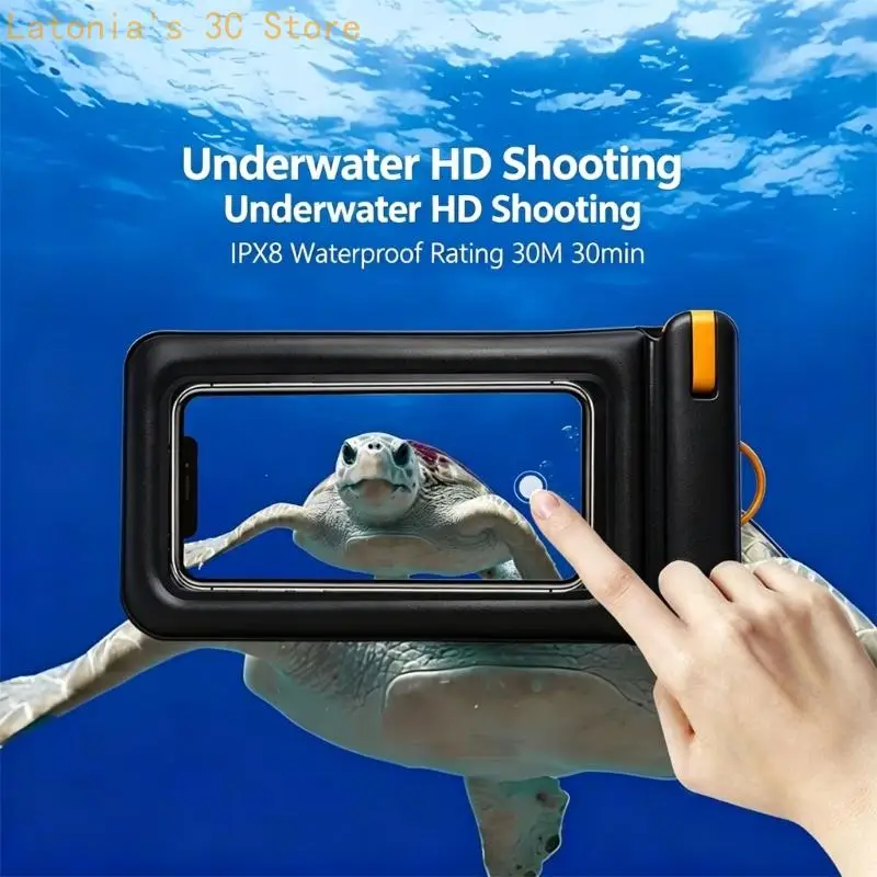 Clear PVC Buoyant Phone Case For Underwater Photography And Aquatic Sports X3UB
